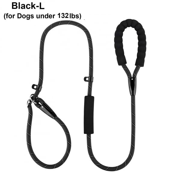 Slip Lead Dog Leash 6FT,Anti-Choking with Two Traffic Padded Handles Reflective Threads Strong Heavy Duty Dog Train Leash Rope