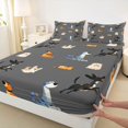 thumbnail image 4 of Homewish Pug Corgi Dachshund Queen Sheets,Cute Dogs Queen Sheet Sets,Gray,4-Piece,1 Flat Sheet, 1 Fitted Sheet and 2 Pillowcases, 4 of 6