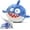 shark, variant on 3-in-1 Plush Dog Chew Toy with Squeaky Ball Inside, No Stuffing Tearable Crinkle Puppy Toys for Aggressive Chewers, Birthday Gift Box for Small Medium Large Dogs