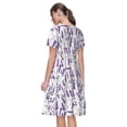 thumbnail image 2 of Bixox Robe d'Été à Manches Courtes pour Femmes Robe Ample Longueur Genou avec Poches-Fleurs Lavande, 2 of 7