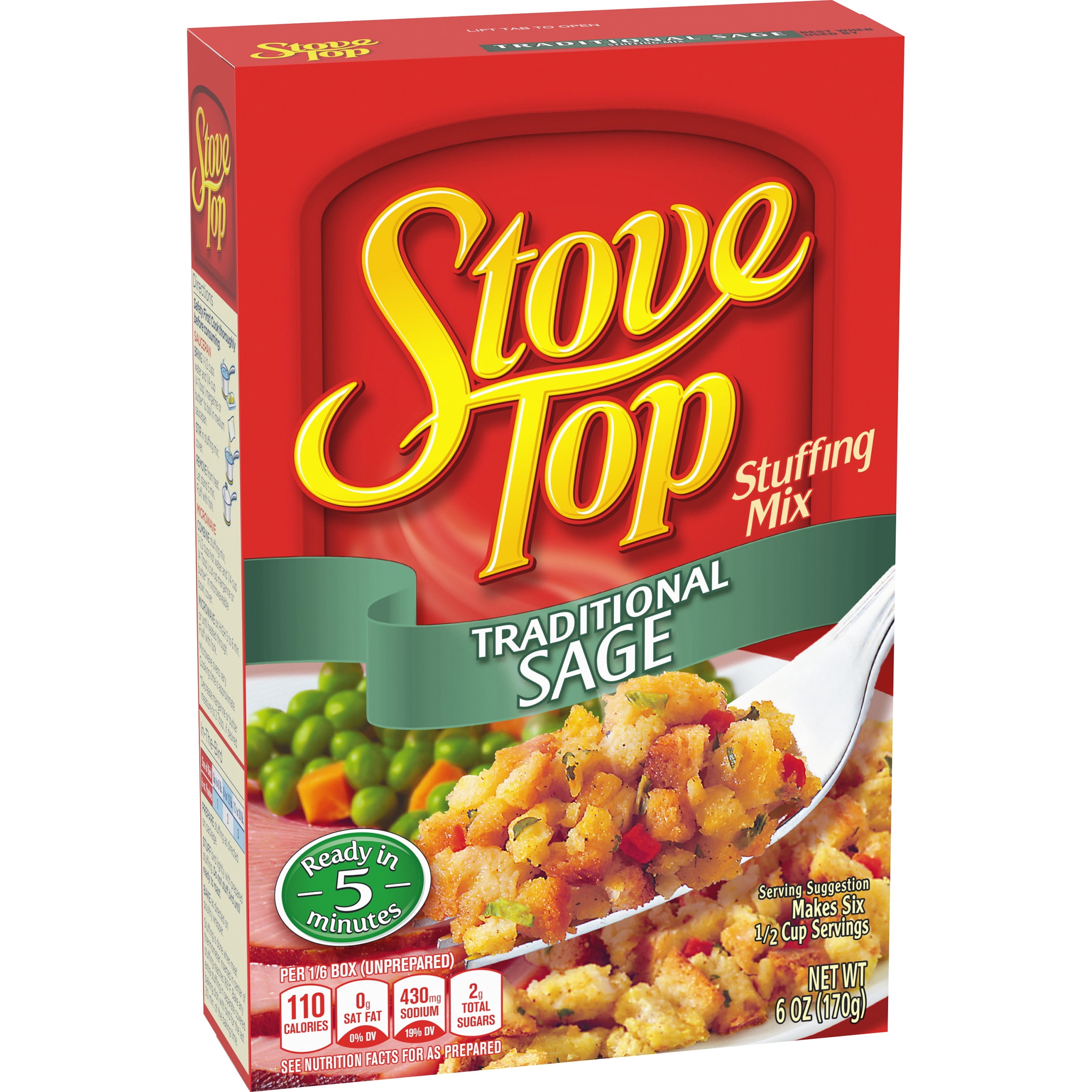 Stove Top Traditional Sage Stuffing Mix 6 Oz Box Walmart Com Walmart Com