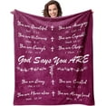 thumbnail image 1 of LHSHID Bible Blanket Christian Sympathy Blanket Inspirational Gifts Religious Gifts for Women Jesus Christ God Says You are Blessed Soft Throw Blanket for Praying Faith Woman 30"x40", 1 of 8