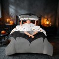 thumbnail image 3 of Homewish Halloween Bat Twin Duvet Cover, Gothic Animal Twin Bedding, Gray Black, Pumpkin Bat Reversible 2 Pieces, 1 Duvet Cover and 1 Pillowcase, 3 of 7