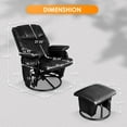 thumbnail image 4 of LAZZO Leather Glider Chairs, Rotatable Rocking Chair with Ottoman for Indoor, Living room, Office, Black, 4 of 8