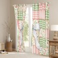 thumbnail image 3 of Manfei Patchwork Plaid Bow Blackout Curtains,Floral Stitch Window Curtains Pack of 2 (38x45 Each), 3 of 6