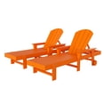 thumbnail image 2 of WestinTrends Adirondack Poly Reclining Chaise Lounge With Arms & Wheels (Set Of 2), Orange, 2 of 5