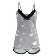 thumbnail image 5 of Pajamas for Women Set Casual Valentine'S Day V Neck Print 2 Piece Set Womens Pjs,Grey,XXL, 5 of 6