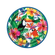 Tropical Palm Leaves Luau Party Paper Dinner Plates - 8 count