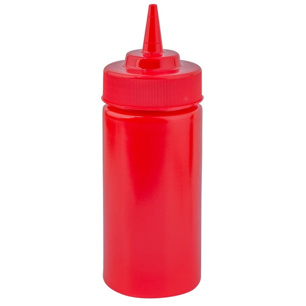 8 oz Widemouth Squeeze Bottle, Ketchup, Standard Cone Tip, 53 mm