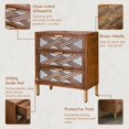 thumbnail image 4 of COZAYH 3-Drawer Modern Accent Dresser Mirror Front Storage Cabinet, Wood Finish, 4 of 11