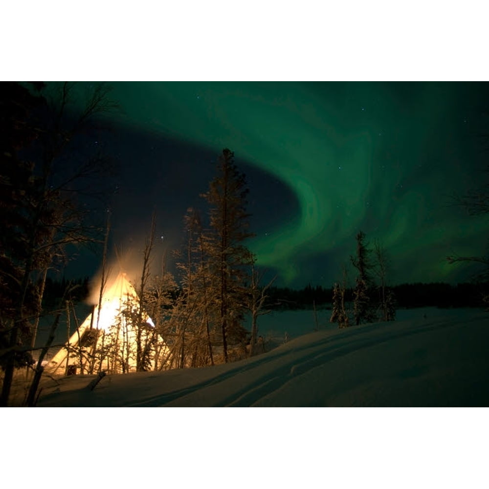 Aurora above Aurora Village Aurora Lake Yellowknife Northwest