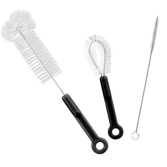 Januofit 3-Pack Bottle Cleaning Brush Set - Water Bottle Brush, Straw Cleaner & Lid Brush for Baby Bottles, Travel Mugs, Wine Decanter, Narrow Spaces, Cup, Pipes & More