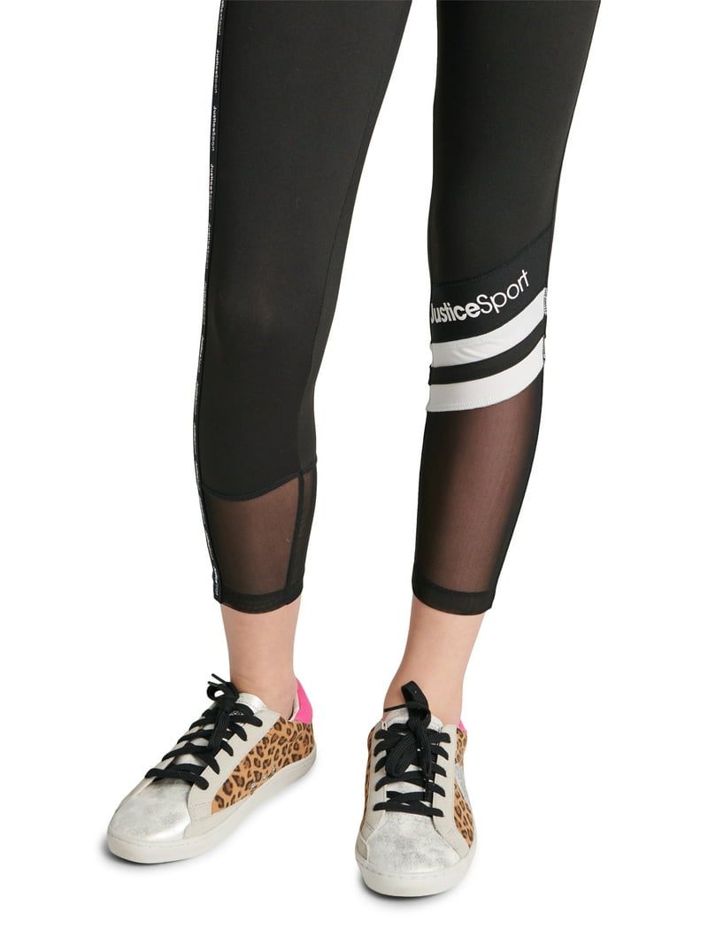 Leggings Justice Pour Fille - Taille 10 - Noir - Occasion En Excellent état - Simili Cuir Rayé