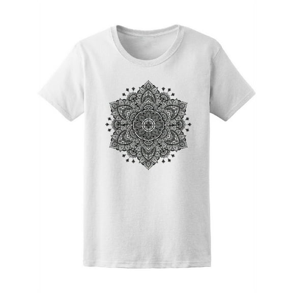 Vintage Beautiful Floral Mandala T-Shirt Women -Image by Shutterstock, Female Medium