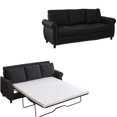thumbnail image 4 of JERFIT Modern Sleeper Sofa Bed with Memory Foam Mattress, Queen Size Pull Out Couch for Small Spaces, Convertible 3 Seater Sectional Sofa, Dark Gray Linen Upholstery, 4 of 10