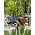 thumbnail image 2 of Outdoor Tablecloth with Umbrella Hole and Zipper, Baseball Round Table Cloth 54 Inch Waterproof Tablecloth, Farmhouse Retro Sport Theme Brown Wooden Grain Picnic Table Cover for Patio Camping, 2 of 7