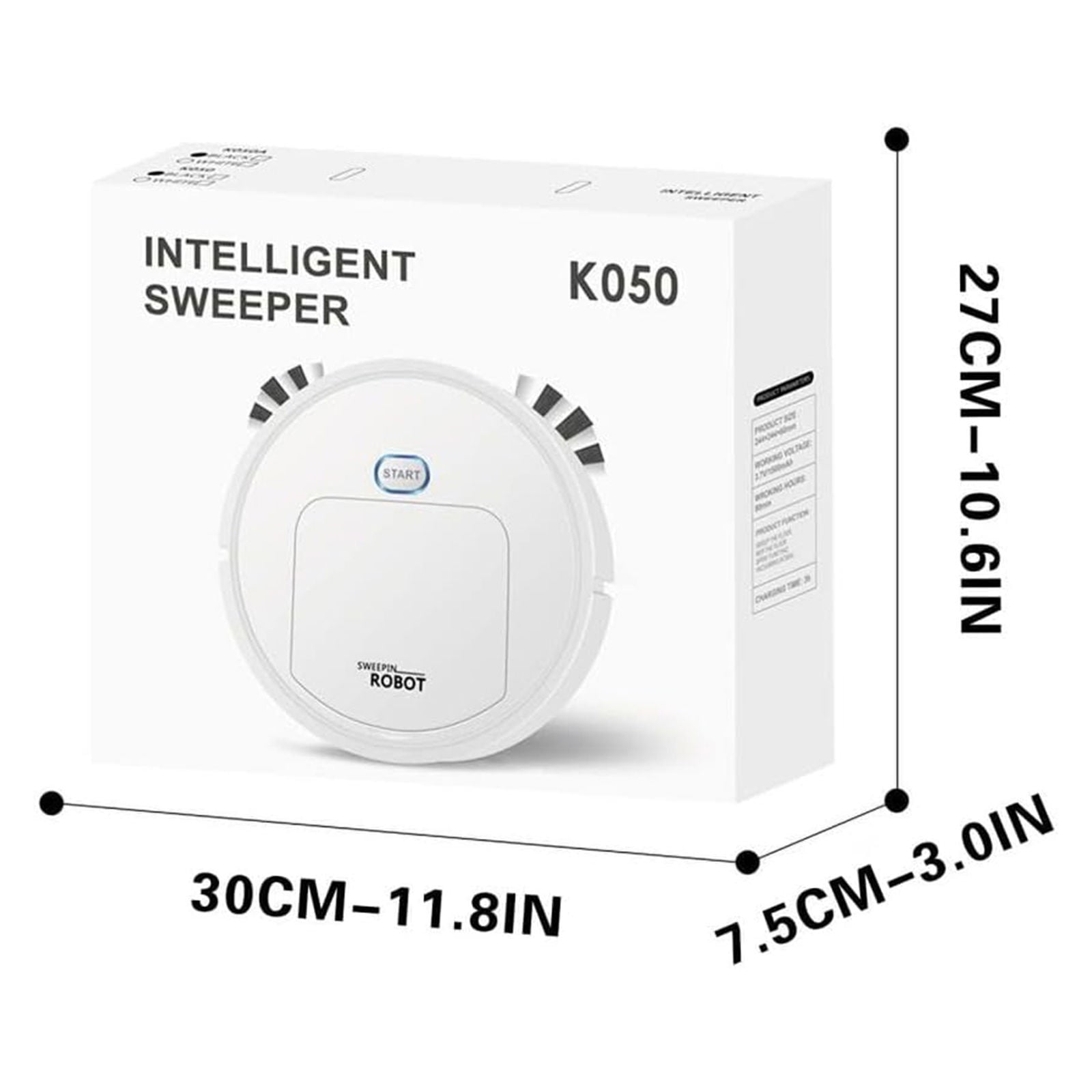 ionze Clearance! Sweeping Robot Robot Vacuum Cleaner Robotic Vacuum Cleaner for Low Carpet Pet Hair Hard Floors Housewares (White)