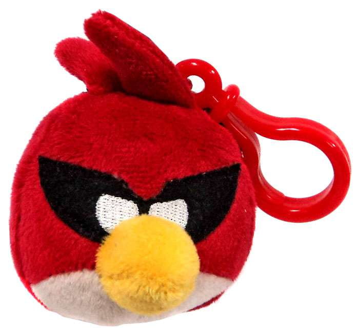 Plush Red Bird *Brand New on Card* Angry Birds Backpack Clip
