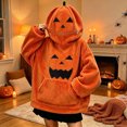 thumbnail image 2 of Letdown Boys Girls Halloween Pumpkin Hoodie Oversized Full Zip Sweatshirt with Pocket Cute Cosplay for Trick or Treat, Ideal Halloween Gifts for Kids, Size 4-10 Years, 2 of 5