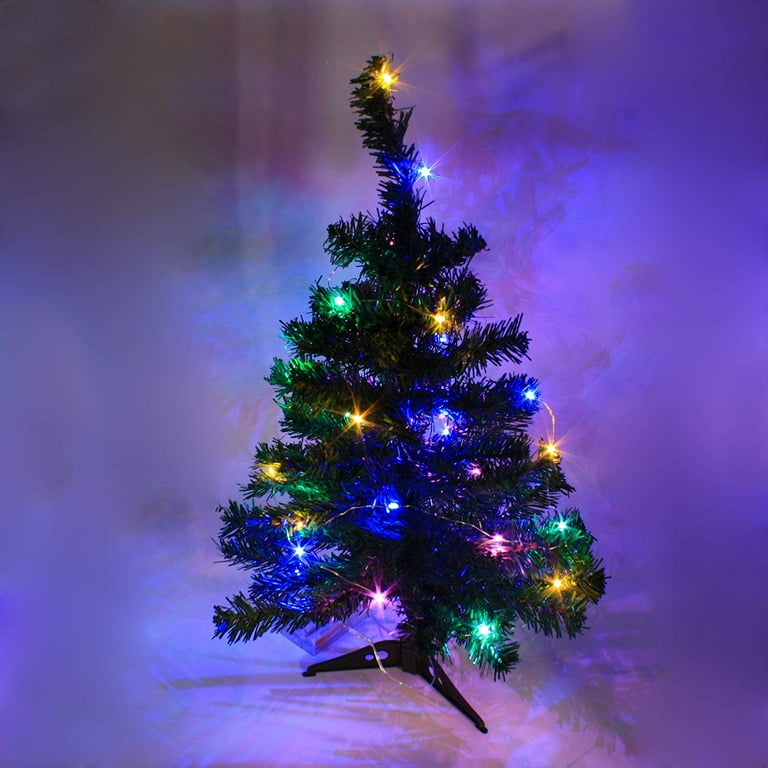2 foot christmas tree clearance with colored lights