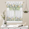 thumbnail image 6 of 3 Piece Kitchen Curtains Tiers and Valances Set, Flower Leaves Spring Watercolor Floral Vintage Botanical Short Rod Pocket Window Curtain for Bedroom, Bathroom, 6 of 6