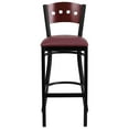thumbnail image 6 of Flash Furniture HERCULES Series Black 4 Square Back Metal Restaurant Barstool - Mahogany Wood Back, Burgundy Vinyl Seat, 6 of 7