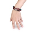 thumbnail image 2 of MasteelfCA Mode Unisexe Perles Drapeau Pirate Rétro Faites à la Main Bracelet Réglable en PU, 2 of 4