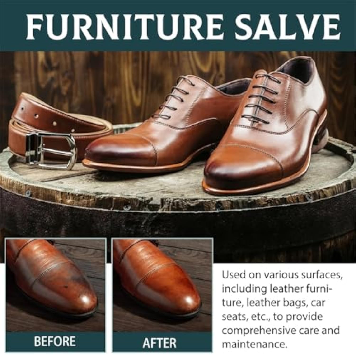 Bare Minimum, Bare Minimum Leather Repair Cream, Bare Minimum Life Leather, Leather Repair Cream with Free Brush, Leather Salve, Leather & Wood Furniture Repair Salve, Household Furniture Salve (2ps)