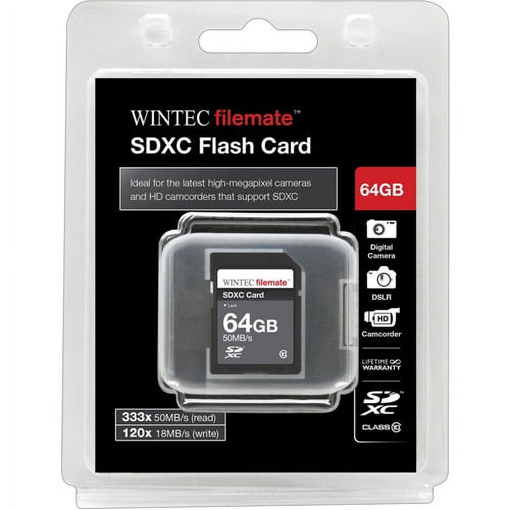 WINTEC Filemate 64 GB Class 10 SDXC Flash Card (3FMSD64GBXC-R) - image 2 of 2