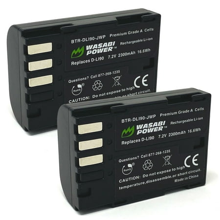 Wasabi Power Battery for Pentax D-LI90, D-L190 (2-Pack)