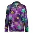 thumbnail image 2 of LNZGNM Mardi Gras Mens Shirt 1/4 Zip Plus Size Printed Sweatshirts Stand-Up Collar Long Sleeve Tops Stylish Mardi Gras Outerwear,Purple L, 2 of 7