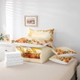 thumbnail image 6 of jejeloiu Autumn Fall Maples Bedding Comforter Set 7-Piece,Orange Pumpkin Flower King Bedding Sets,Rustic Floral Bed Sheets For Child,Ultra Soft Home Decor Reversible, 6 of 8