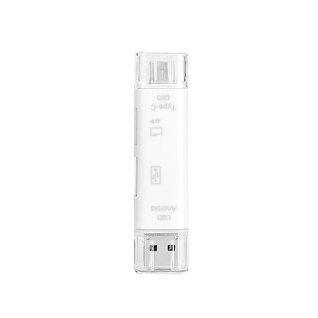 Methold Lector de tarjetas USB 3.1 Tipo-c Interfaz Adaptador TF Convertidor Tarjeta TF Lector OTG de alta velocidad Accesorios para portátiles Estaciones de acoplamiento para portátiles Blanco