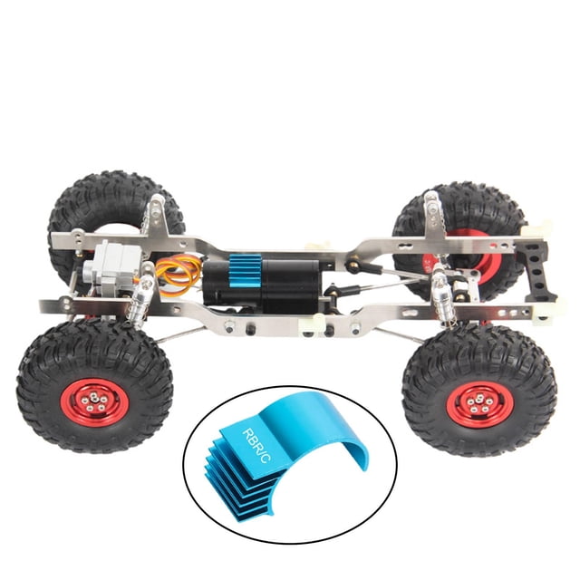 Motor eléctrico sin escobillas cepillado 370 Motor Disipador de calor Disipador de calor Aletas de enfriamiento Motor RC Ventilador HSP HPI azul