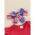 thumbnail image 6 of Hirigin 4th of July Baby Girl Outfits 0 3 6 12 18 24 Months Ruffle Sleeve Romper Star Stripe Suspender Skirt Overalls Dress, 6 of 8