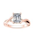 thumbnail image 1 of 1.00 T.C.W Emerald Shape Natural Diamond Latest Design Solitaire Wedding Ring for Ladies Solid 14K Rose Gold Size 8, 1 of 8