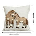 thumbnail image 3 of Year Of The Horse Funny Print Linen Pillow Cover, 45x45cm Square Decorative Pillow Case for Sofa Couch Living Room Home Decor, Farmhouse Accent Cushion Cover, 3 of 7