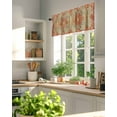 thumbnail image 3 of Orange Blue Boho Floral Kitchen Valances for Windows Medieval Vintage Texture Valance Curtains&nbsp; for Kitchen /Living Room/Bedroom/ Bathroom Decor, 42"x12 " ,Rod Pocket 1 Panel,, 3 of 7