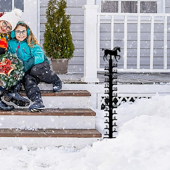 TOPRenddon 24 Inch Iron Art Snow Gauge,Christmas Snowflake Snowfall Measuring Gauge,Handmade Metal Snow Measuring Stick Garden Stakes for Yard,Christmas Rain Gauge Outdoor Decoration Gift