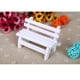 thumbnail image 3 of Adorno de paisaje en miniatura, silla de porche de banco de jardín doble blanco de madera para accesorios de fotomatón, decoración del hogar, 3 of 5