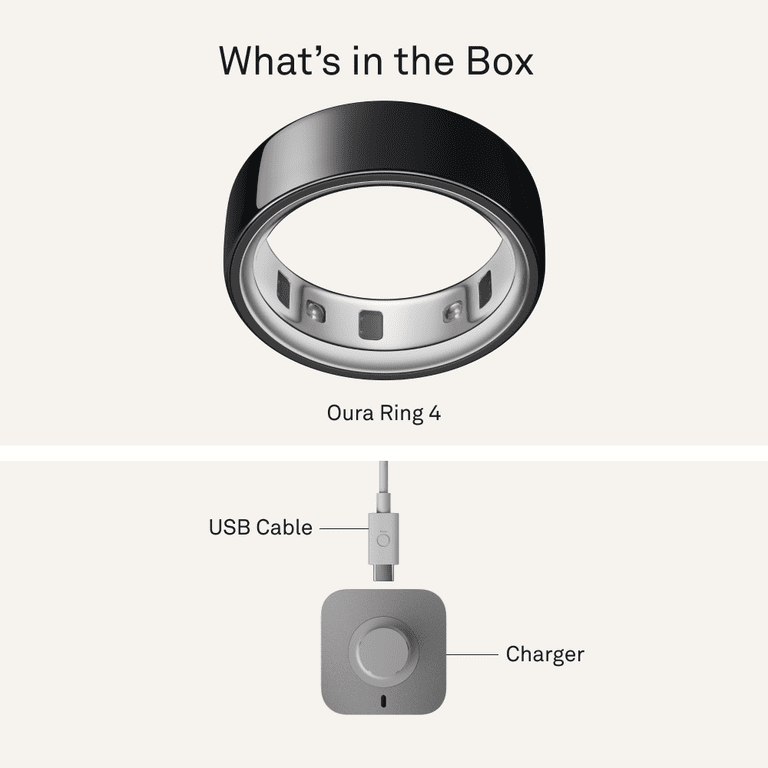 Oura Ring 4, Black, Size 11, Smart Wearable, Sleep, Fitness
