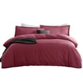 thumbnail image 4 of LammaLoe Duvet Cover Full 3 Piece, Luxury Microfiber Bedding Sets with 2 Pillow Shams, Burgundy red, 4 of 11