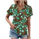 thumbnail image 1 of Tops de Algodón para Mujeres Cuello en V Moda Casual Manga Corta Primavera Verano Top para el Hogar Y Diario, 1 of 6