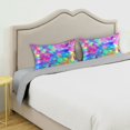 thumbnail image 3 of Yayeee Pillowcase King Size Set of 2 Satin Wrinkle Resistant Envelope Pillow Case, Vibrant Geometric Pattern, 3 of 8
