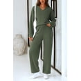 thumbnail image 3 of PRETTYGARDEN Women's 2 Piece Pullover Sweater Set Oversized V Neck Top Wide Leg Pants Fall Winter Fuzzy Lounge Outfit, 3 of 8