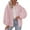 Pink, variant on Women Hoodie Long Sleeve Full Zip Up Loose Workout Hooded Jacket Winter Solid Color Warm Sports Casual Oversized Womens Sweatshirts Pink S