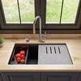 thumbnail image 2 of ALFI brand AB3418SBUM-BLA Black 33" Granite Composite Workstation Step Rim Single Bowl Undermount Sink with Accessories, 2 of 8