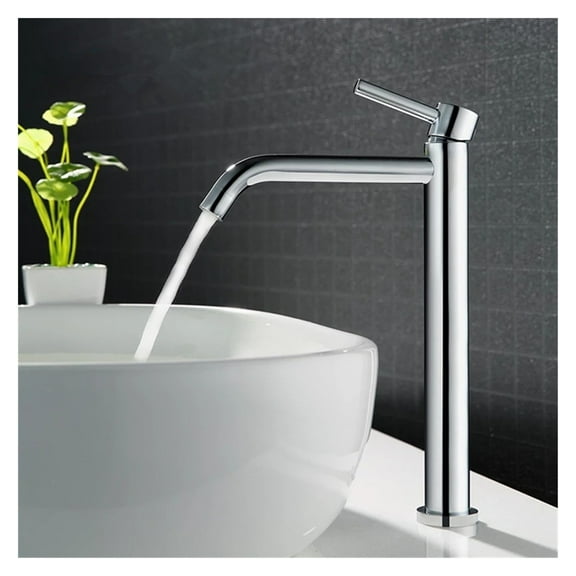 Tall bath sink faucet chrome bathroom faucet hot and cold basin water mixer tap bathroom single sink faucet