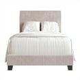 thumbnail image 3 of Castle Place Chic Corduroy Velvet Upholstered Twin Bed, Light Pink, 3 of 7