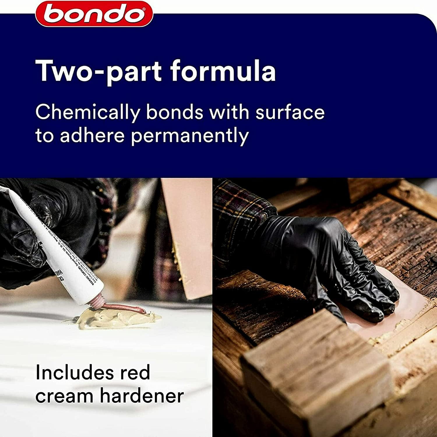 3M Bondo Wood Filler – 30 fl oz, High-Performance Two-Part Formula for Interior and Exterior Wood Repairs, Fast-Curing, Paintable, Stainable